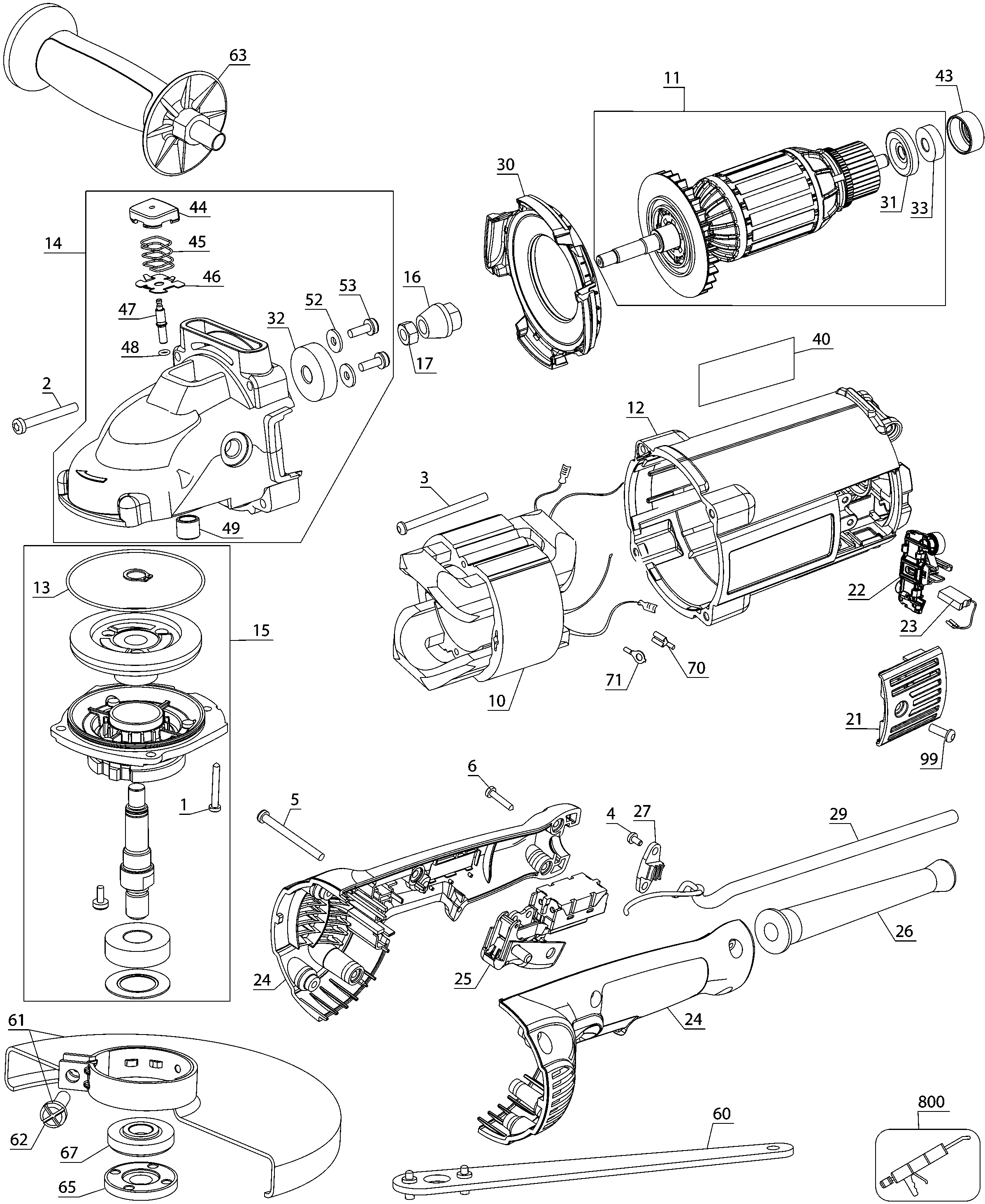 DWE490 B2 ANGLE GRINDERS 230MM METAL WORKING Dewalt Null DWE490 B2 ANGLE GRINDERS 230MM METAL WORKING Dewalt Null