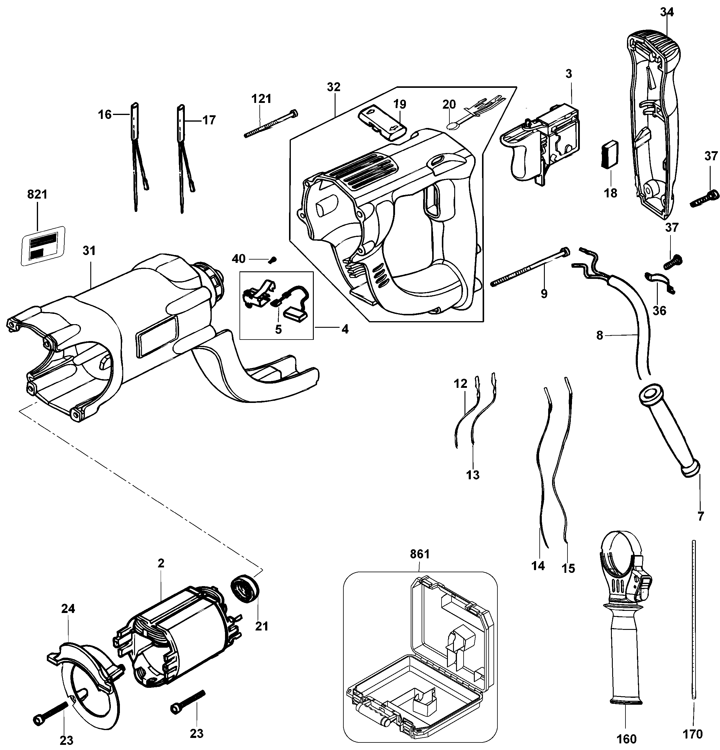 D25213K ROTARY HAMMERS SDSPLUS HAMMERS Dewalt null