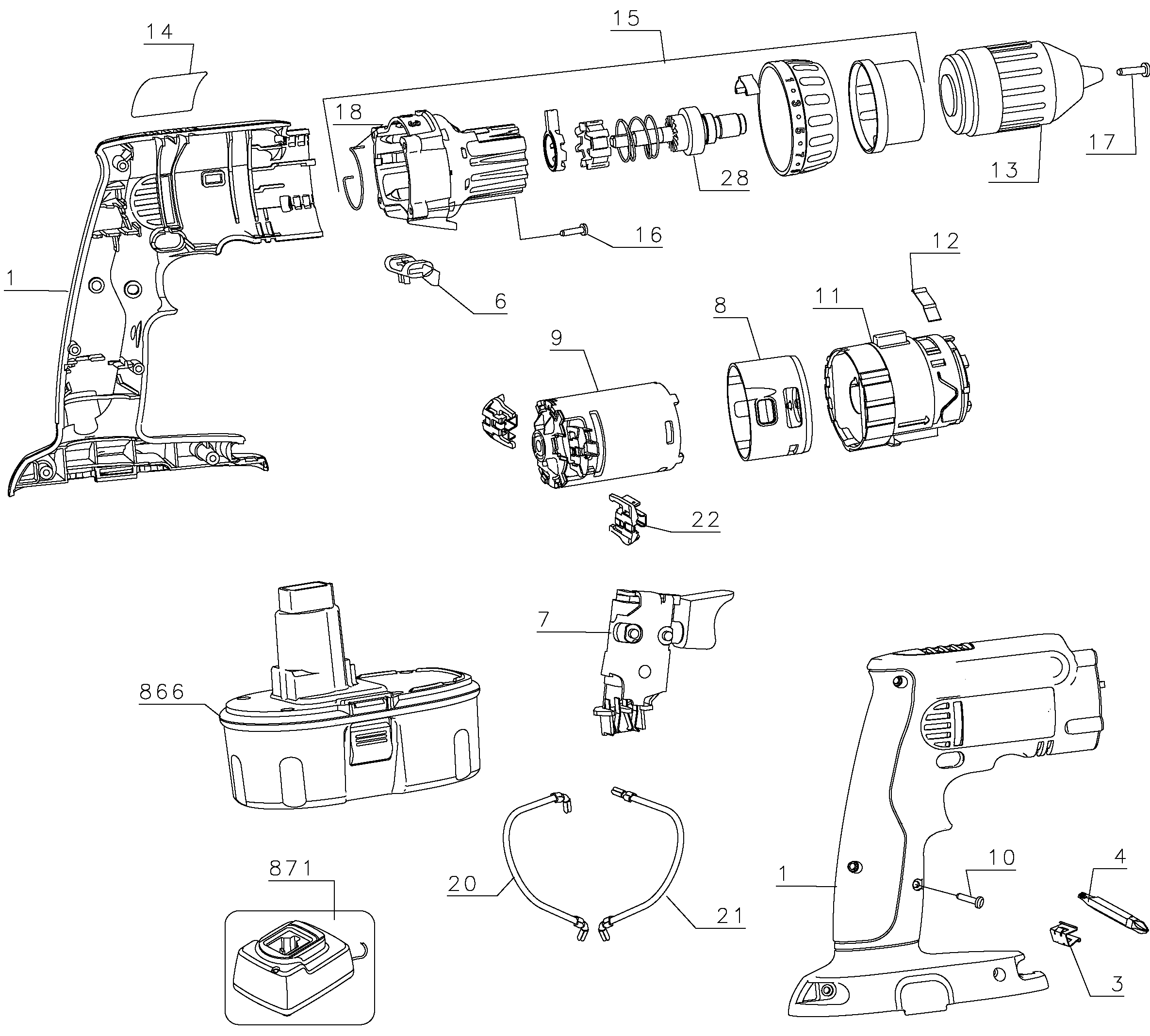 DW985K2HQ CDLS DRILLS 14.4V CORDLESS DRILLS Dewalt null