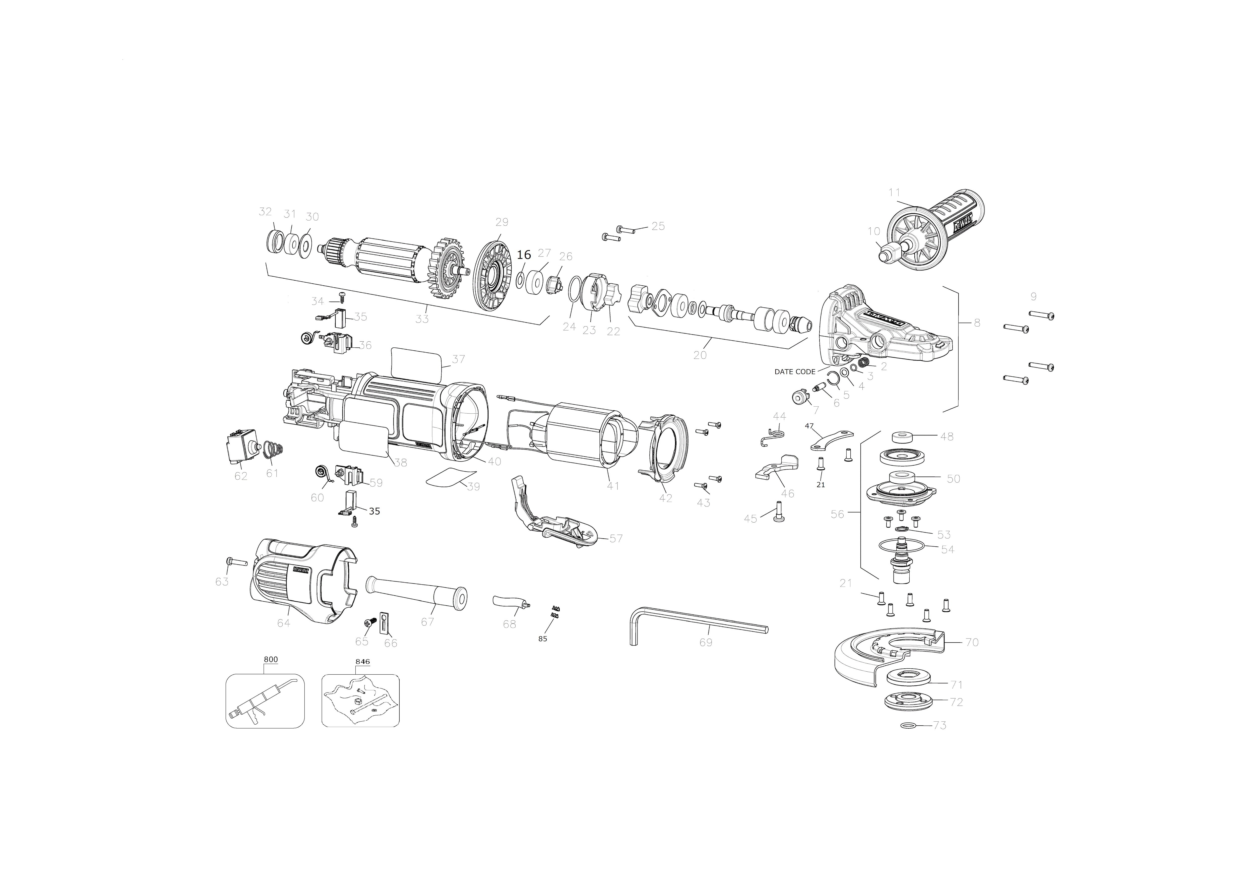 DWE4120FN ANGLE GRINDERS 100125MM METAL WORKING Dewalt null