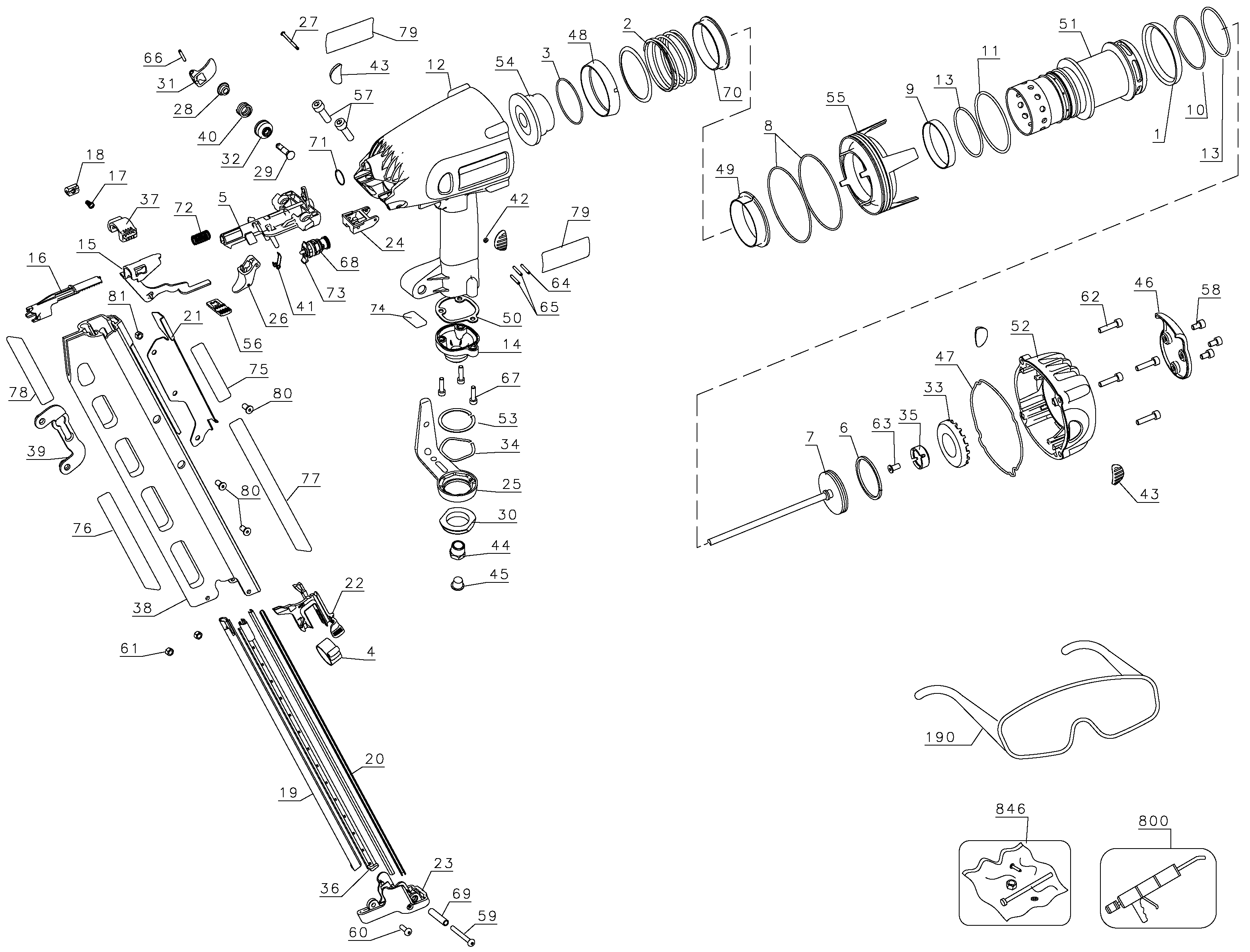D51845CA NAILERS FASTENING Dewalt null
